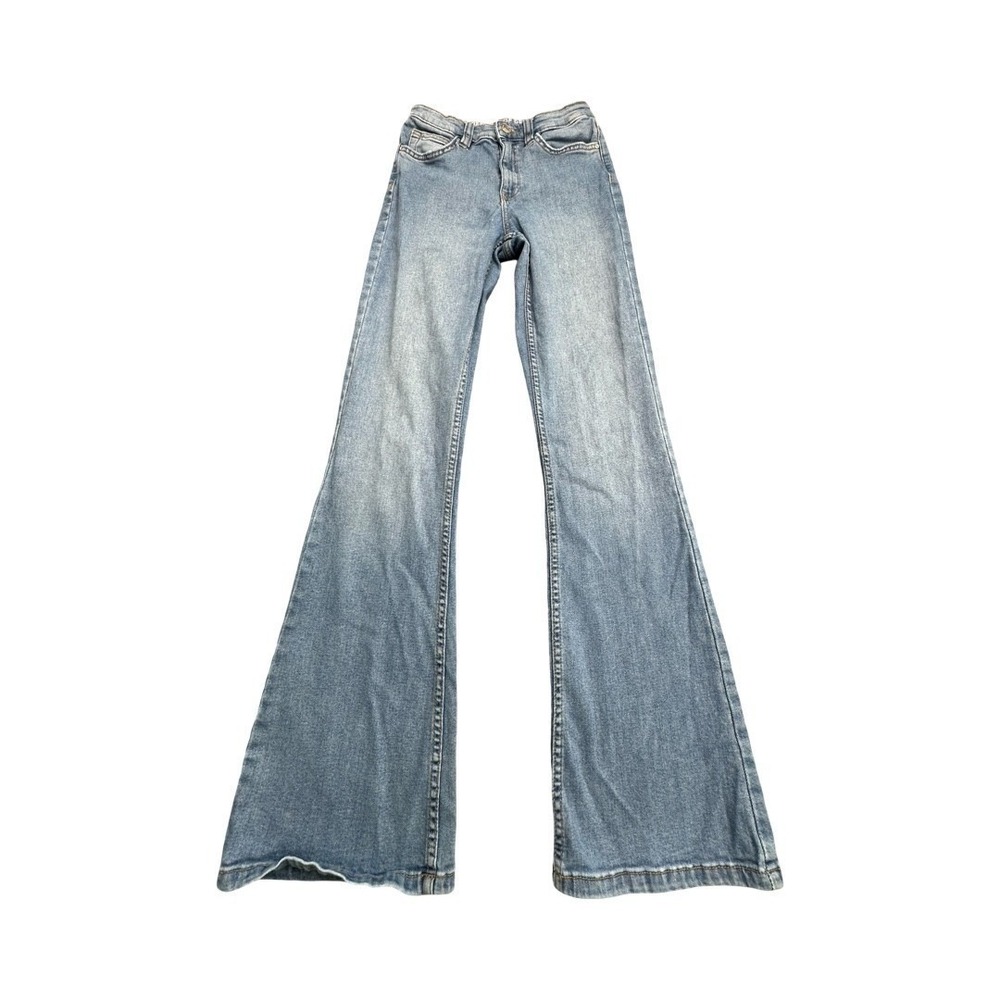 Republic of Denim Jeans‎ Womens 38/34 Blue Flare High Rise Stretch Light Wash